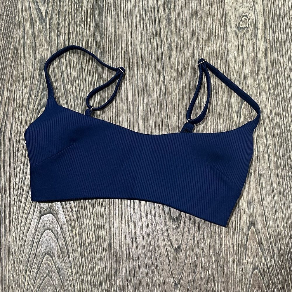 NWOT Victoria’s Secret Swimsuit Top Padded Pullover Adjustable Strap Blue XS